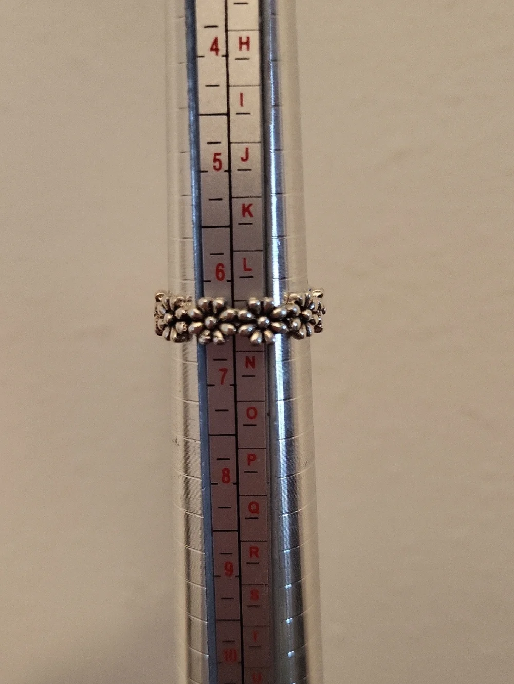 Silver Daisy Flower Band Ring